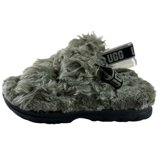 UGG Olive Green Faux Fur Slingback Platform Slippers Women’s US 10 Cozy Y2K - Picture 5 of 9